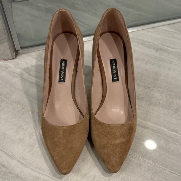 Nine West Tan Suede Heels - Picture 2 of 5